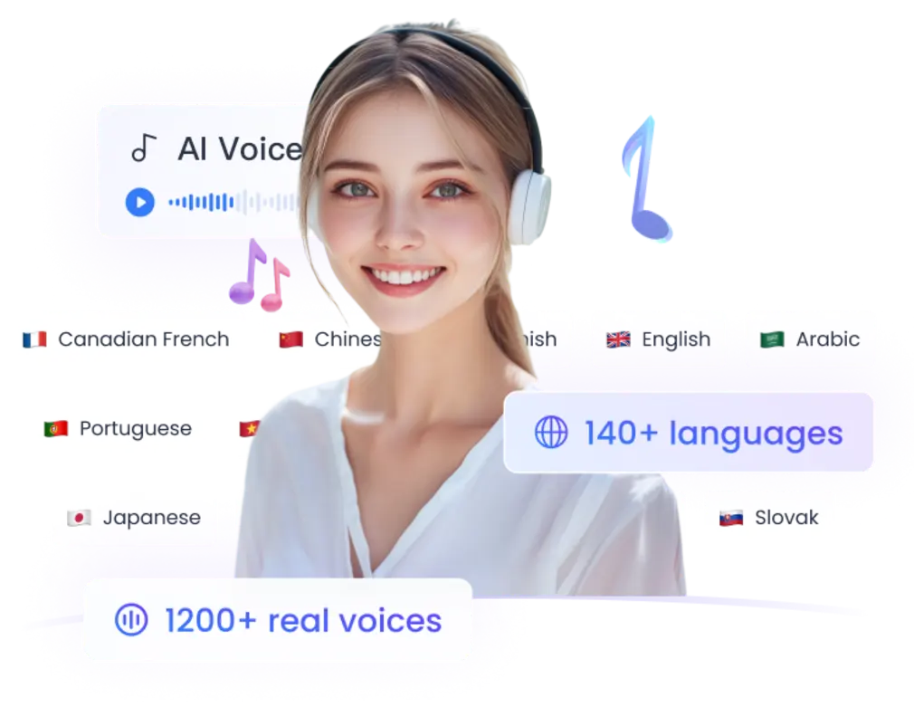 Language selection with AI voices