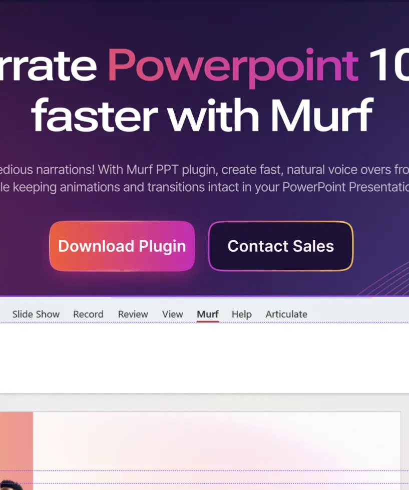 PowerPoint slide showing plugin usage
