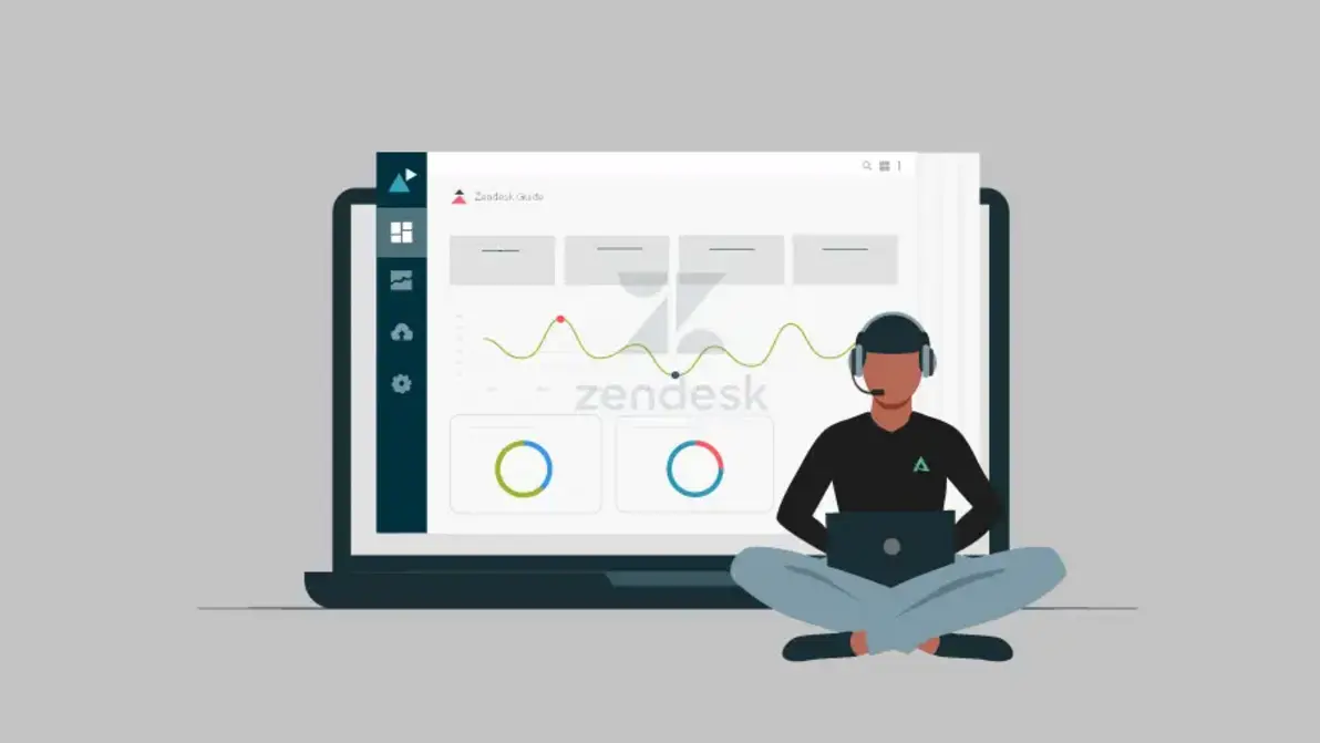 Line graph with Zendesk logo