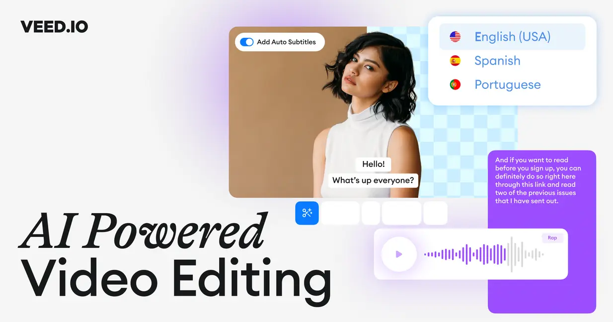 Tools for AI powered editing in VEED io