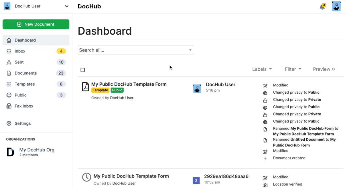 Creating forms and templates interface