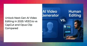 AI video editing comparison VEED.io CapCut Opus Clip 2025 features and collaboration tools