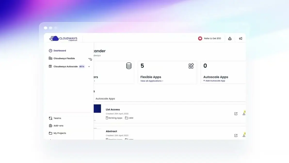 Control panel dashboard screenshot