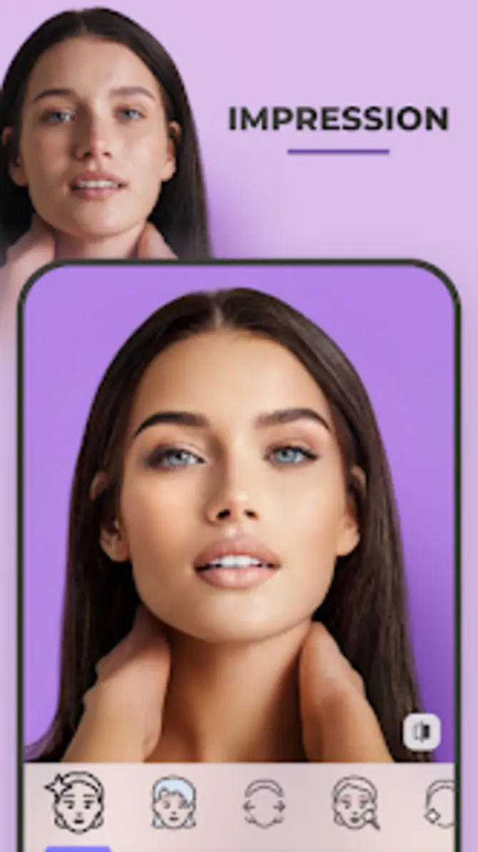 Face filter interface on a mobile screen