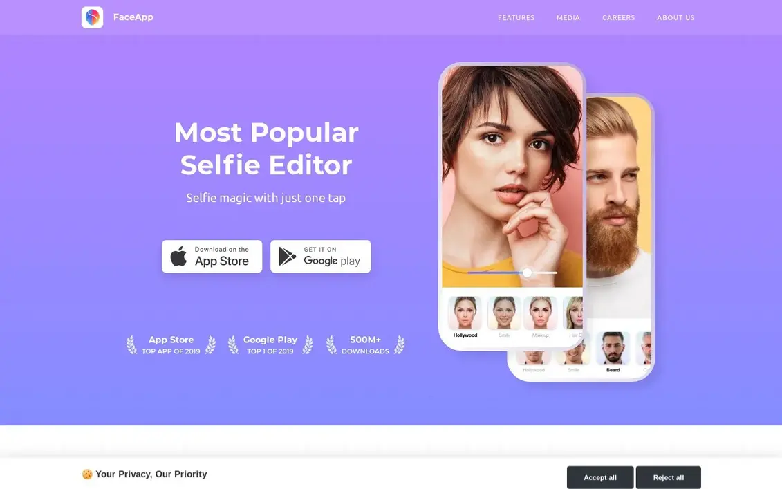 Modern AI photo editing app interface