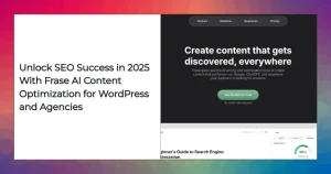 Frase AI SEO assistant optimizing WordPress content for improved search visibility