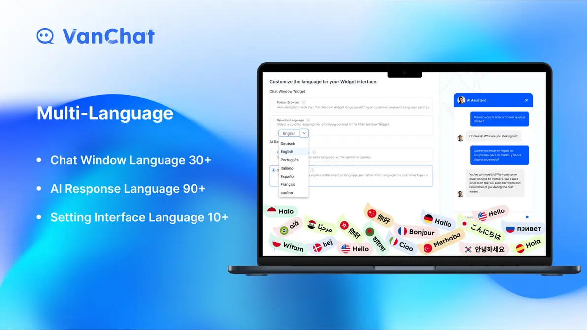 Customer chat window in VanChat