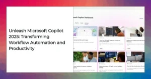 Unified dashboard of Microsoft Copilot 2025 with Outlook, Teams, and AI automation