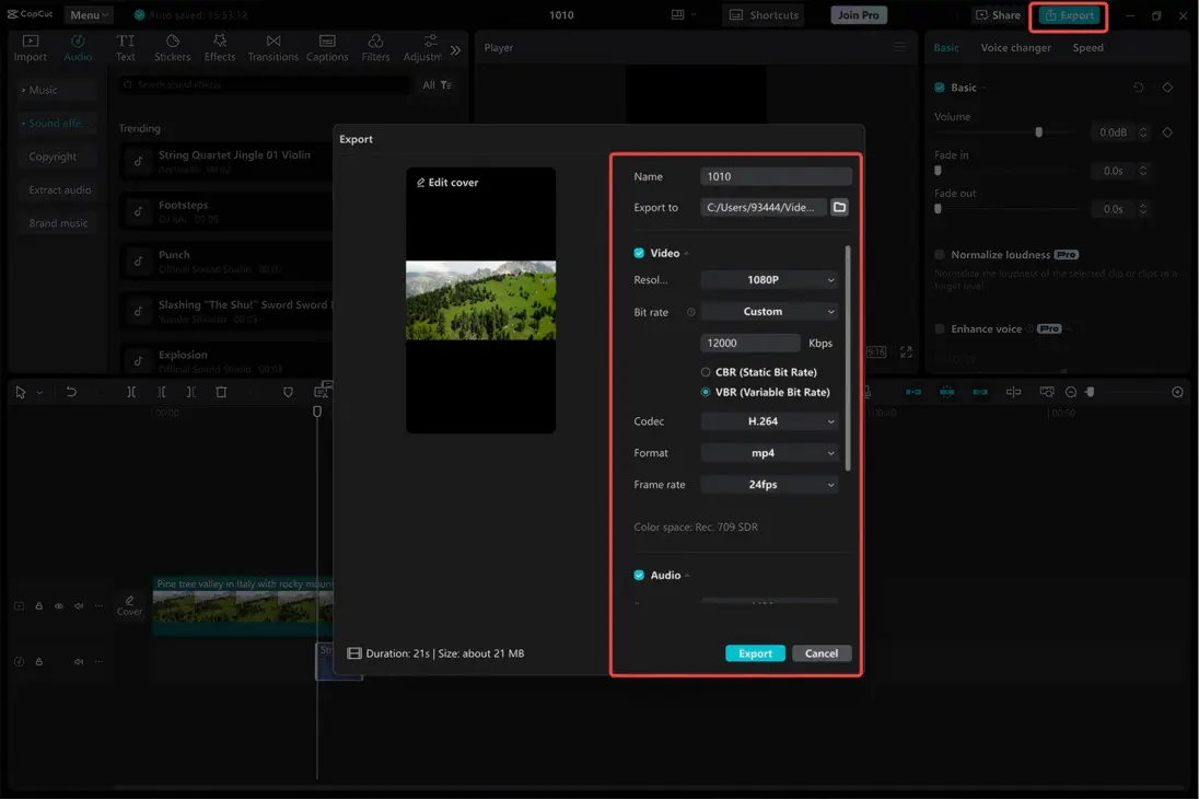 Tutorial on exporting videos
