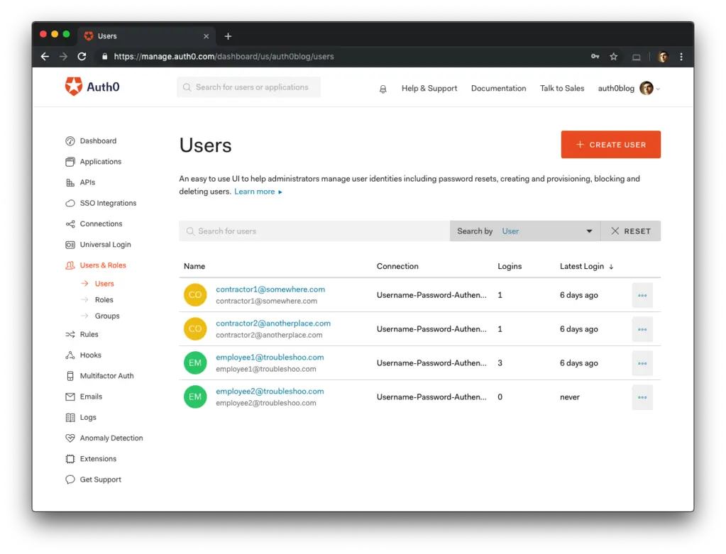 Dashboard interface for user security