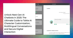 AI chatbot character customization and multilingual chat interface with privacy controls