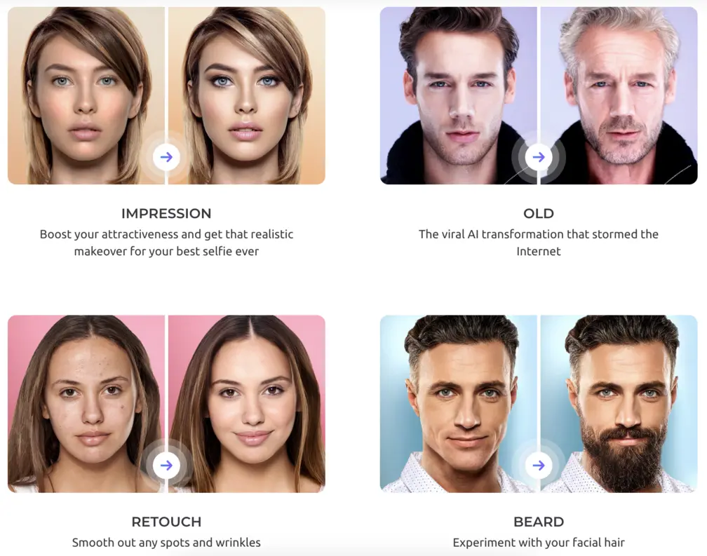 Comparison of FaceApp filters and features