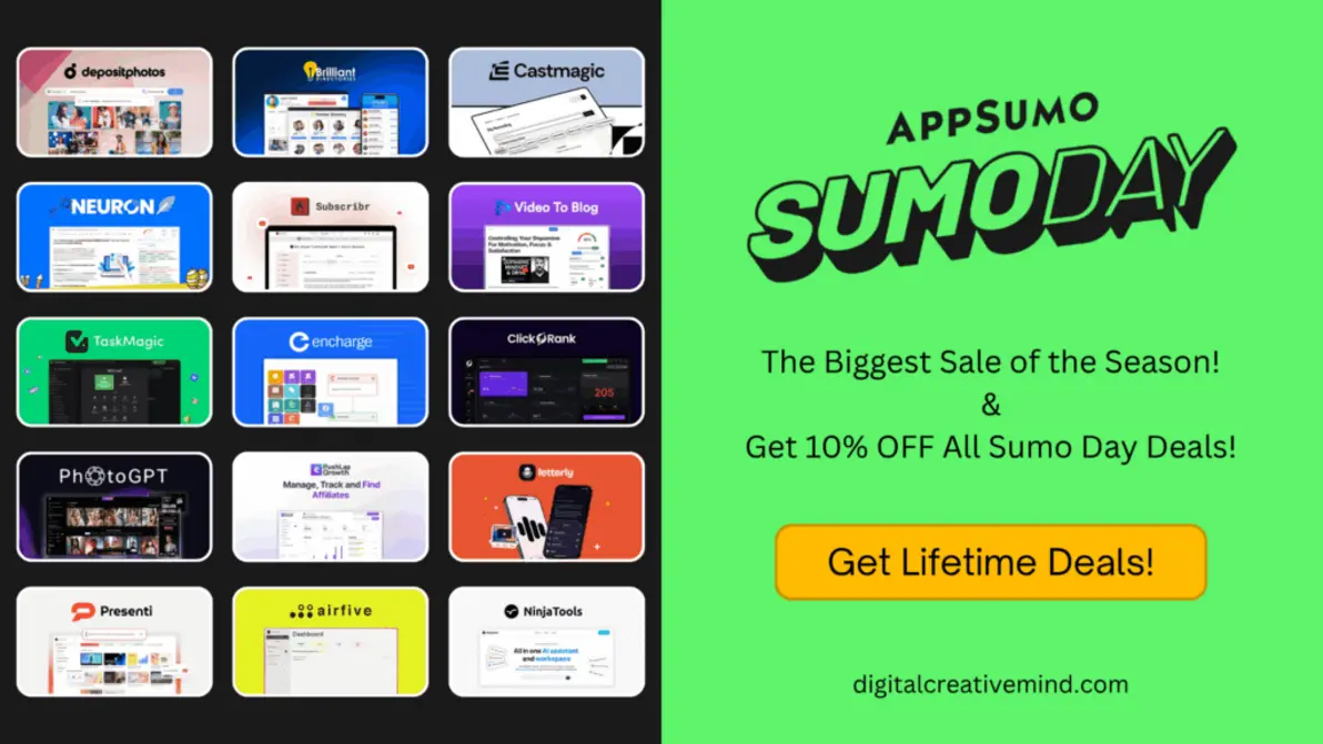 AppSumo homepage with lifetime software deals and discounts in 2025 displayed
