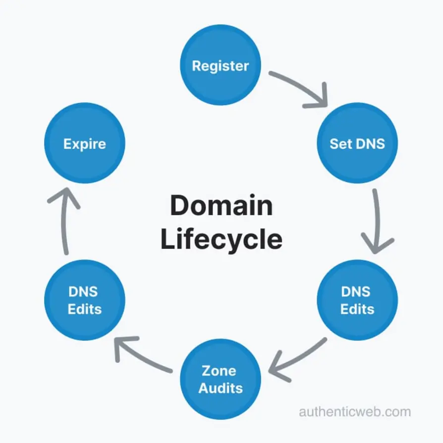 Domain management workflow visual