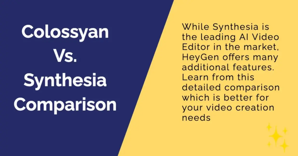 Comparison chart Colossyan versus Synthesia