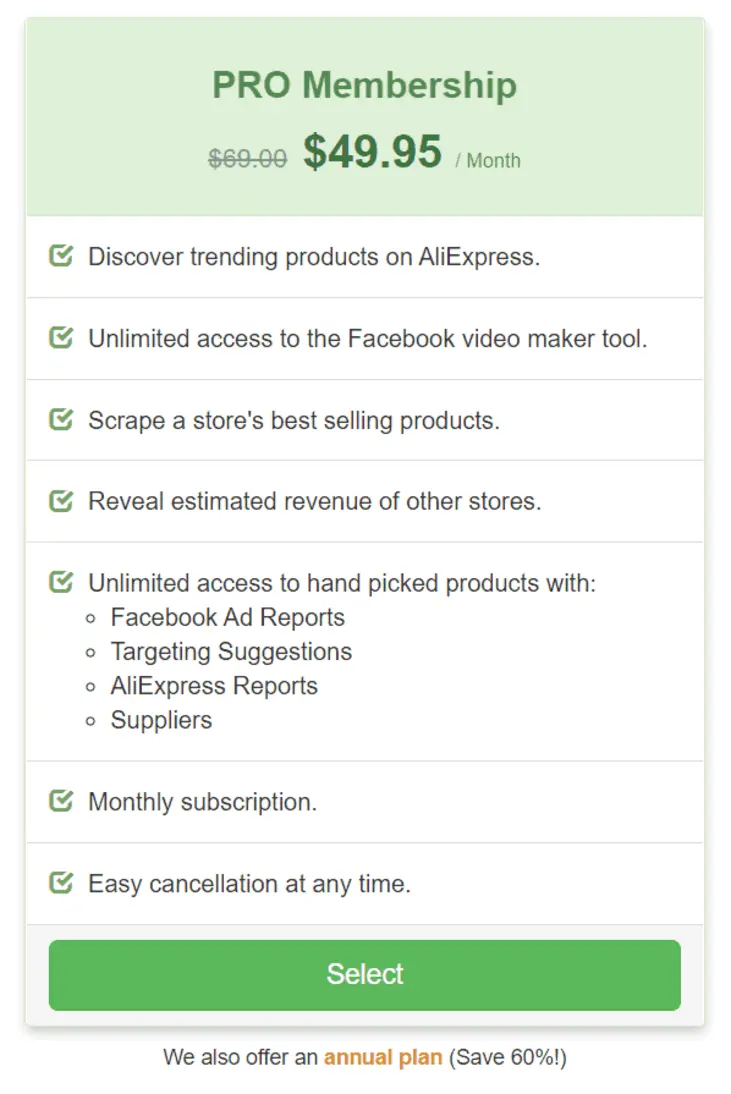Pricing and feature comparison table for dropshipping product research tools 2025