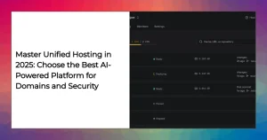 Diagram of a unified hosting platform showing AI website builder, domain management, CDN, scaling, and security layers.