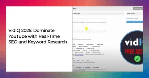 VidIQ dashboard displaying YouTube SEO analytics and keyword research tools