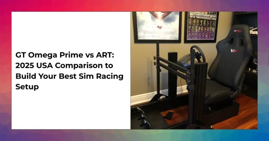 GT Omega Prime and ART sim racing cockpits with gaming chairs, 2025 USA comparison image