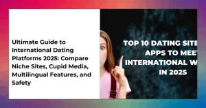 Pie chart showing 2025 international dating platforms market share with Cupid Media leading