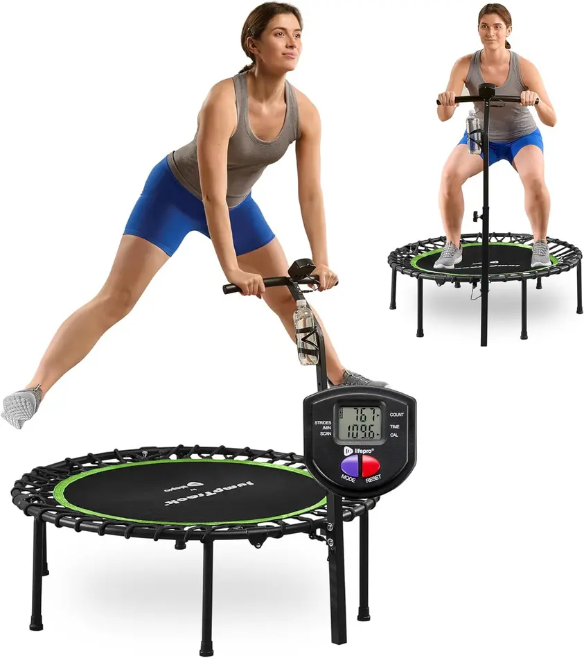 Person working out on trampoline