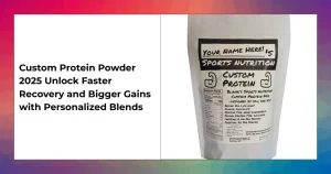 Athlete preparing a custom protein powder blend for post workout recovery.