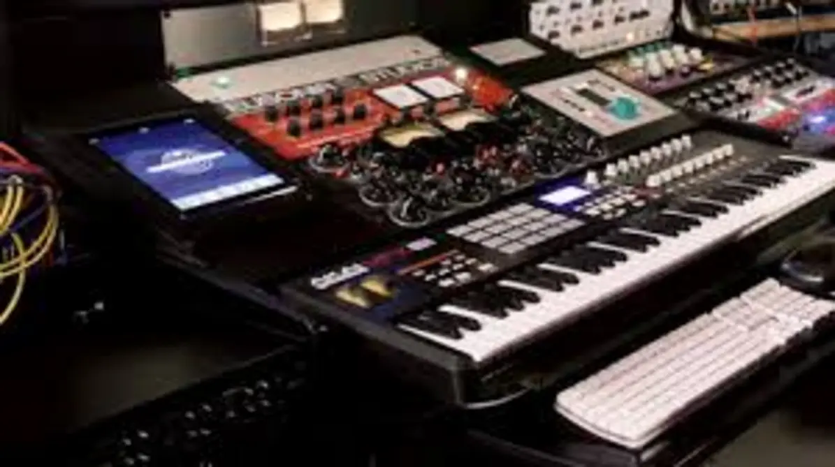 Music production studio setup