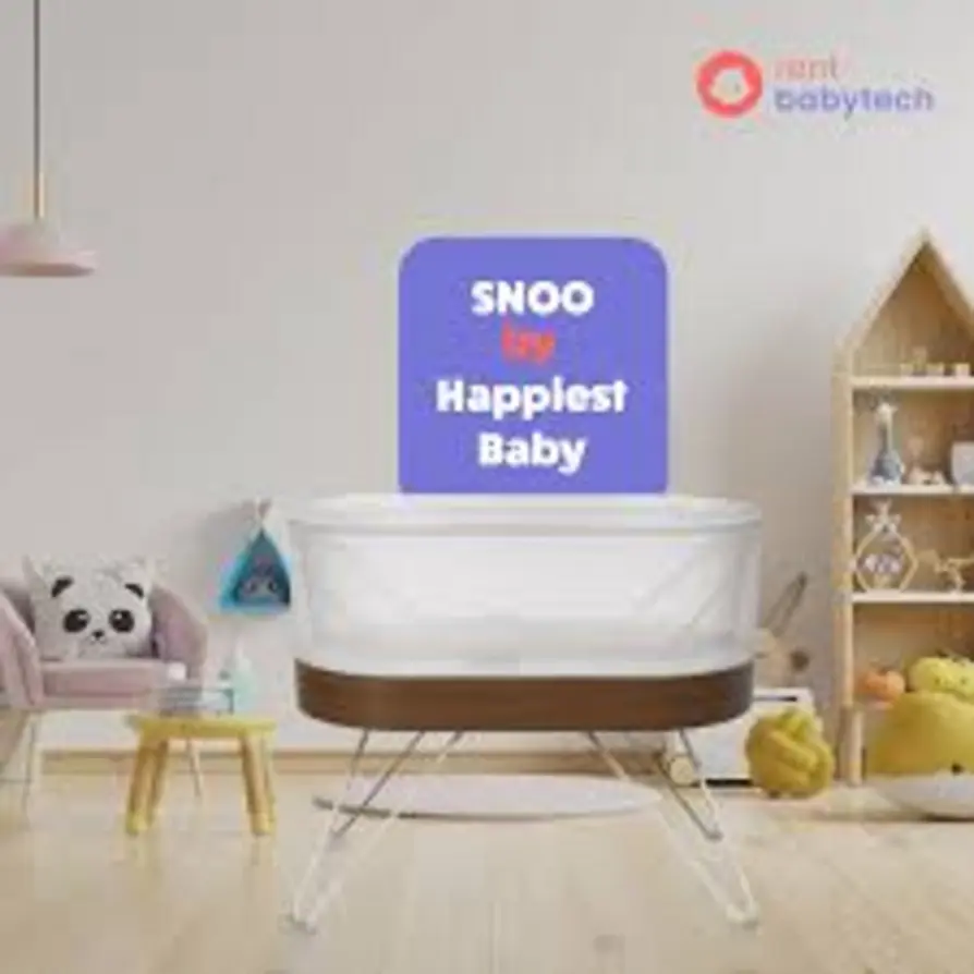 White baby bassinet in nursery