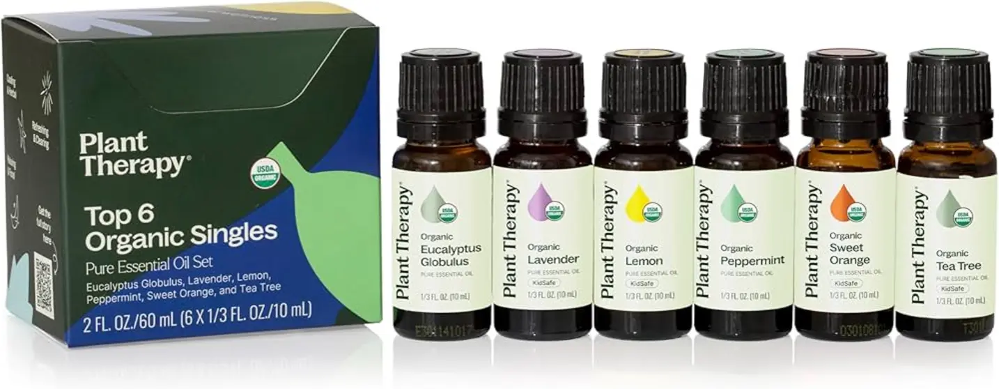Variety of Plant Therapy essential oils bottles