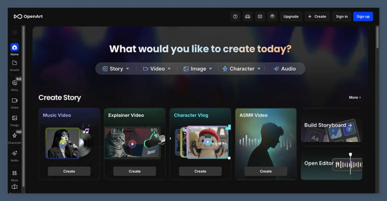 OpenArt AI 2026 user interface overview